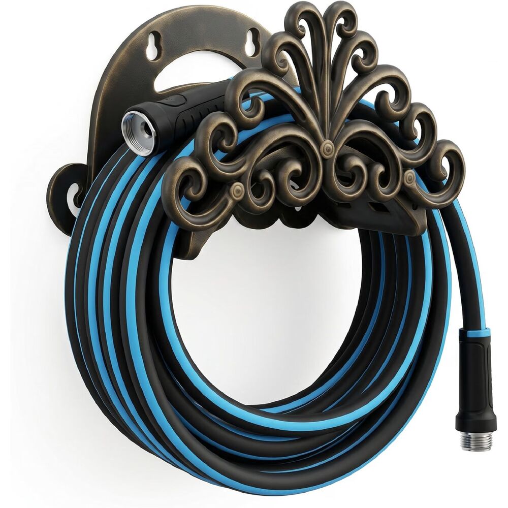 Garden Hose Holder Wall Mount Outdoor Water Hose Storage Organizer Decorative